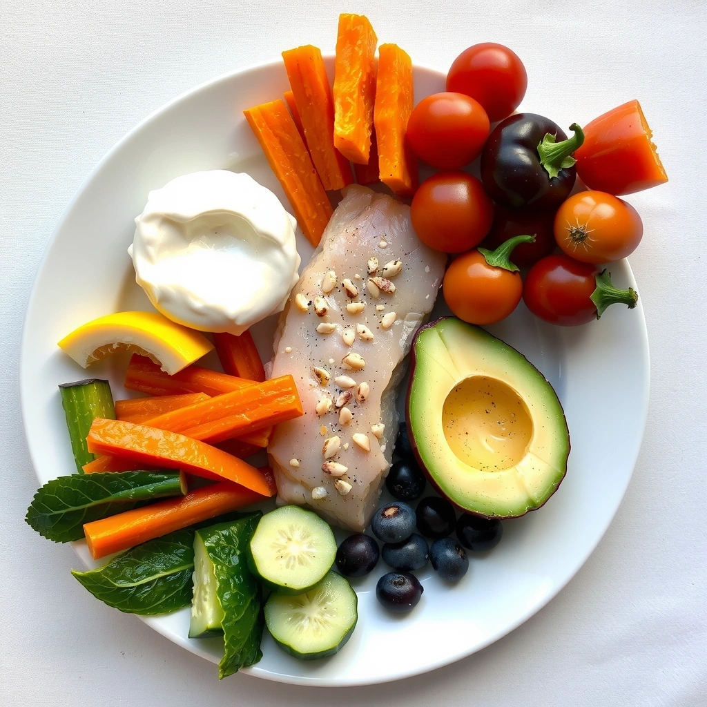 Ausgewogenes Essen mit natürlichen Zutaten